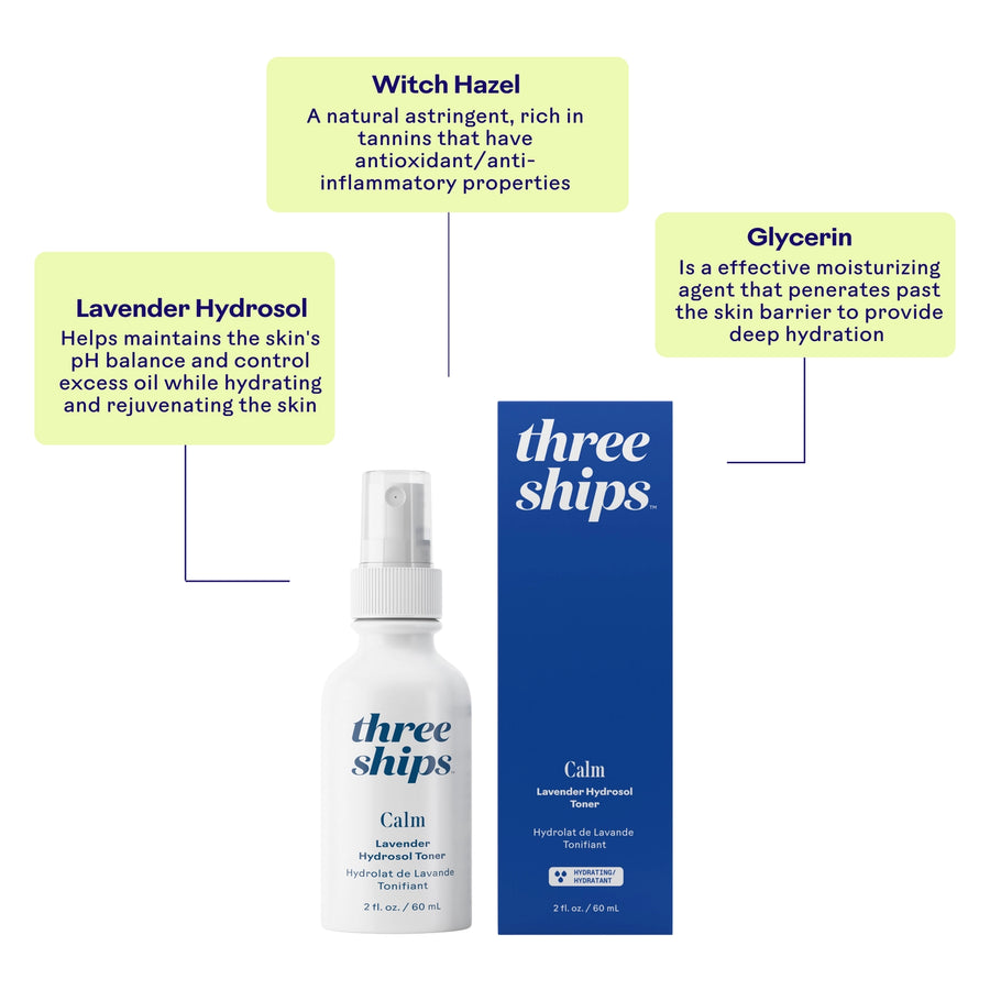 Three Ships: Calm Lavender Hydrosol Toner