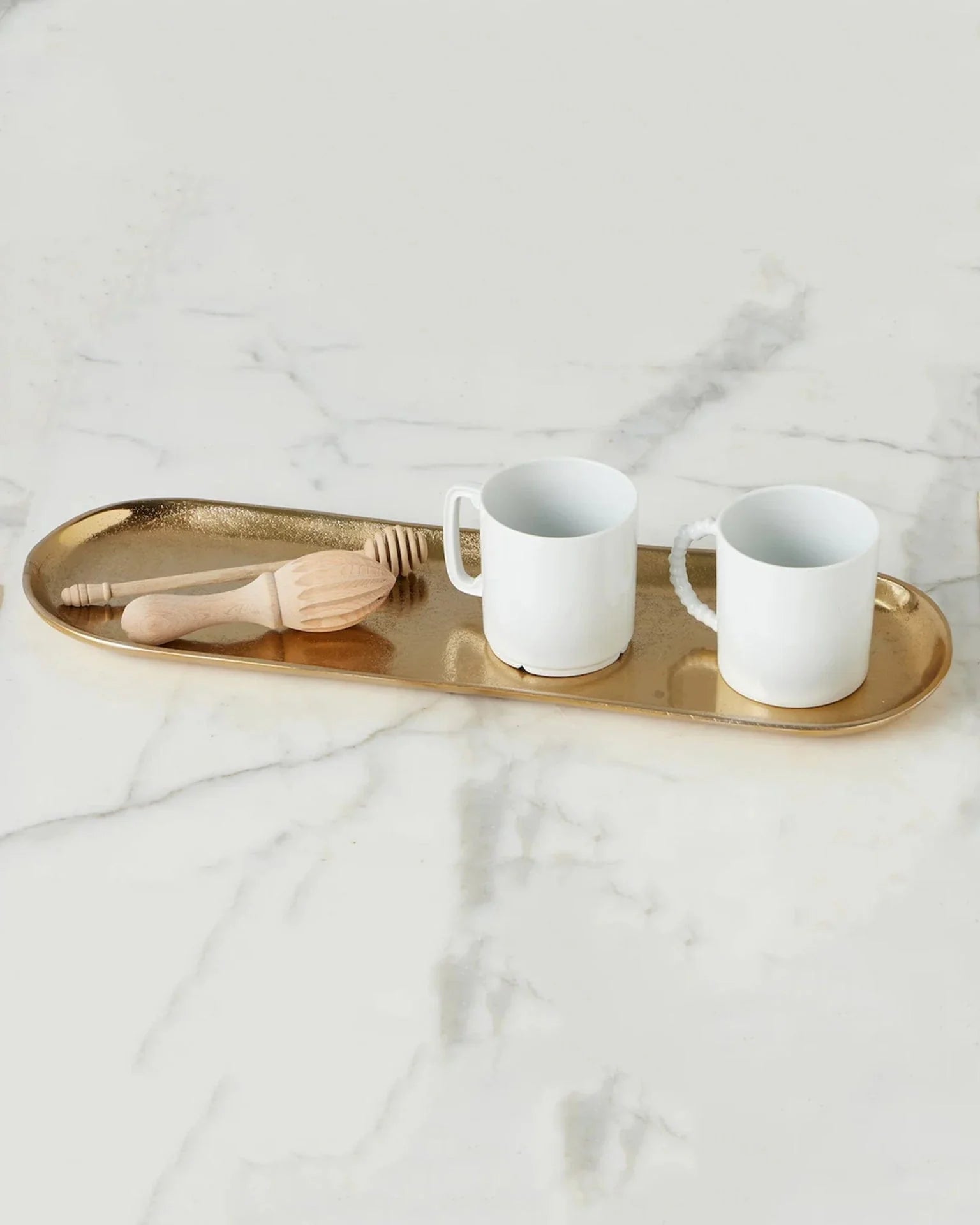 Gold Narrow Metal Tray, Large - Thumbnail 3