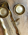 Decorative Gold Tray with Butterfly Design and Serving Bowls