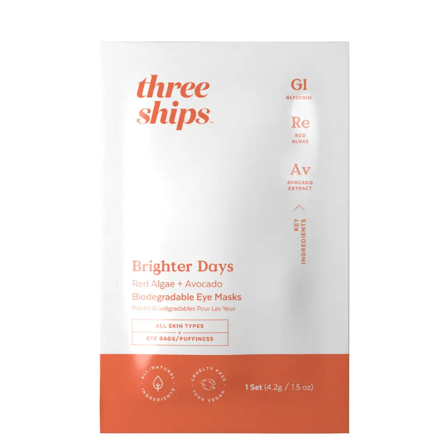 Three Ships: Brighter Days Algae/Avocado Biodegradable Eye Mask