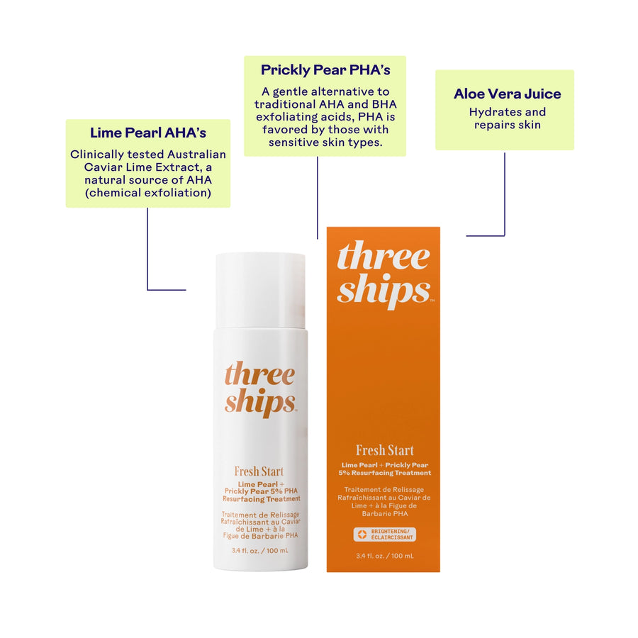 Three Ships: Fresh Start Lime Pearl + Prickly Pear 5% Pha Treatment