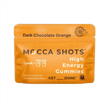 Seattle Gummy Company  - Mocca Shots High Energy Gummies with Caffeine | 1-Pack - Dark Chocolate Orange