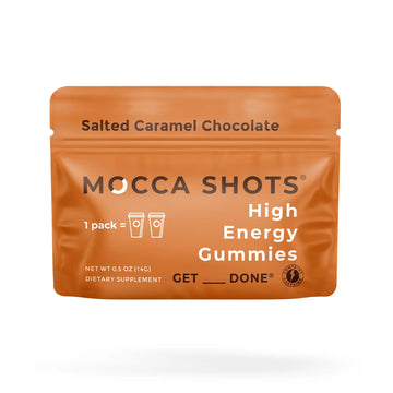 Seattle Gummy Company  - Mocca Shots High Energy Gummies with Caffeine | 1-Pack - Salted Caramel Chocolate