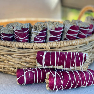 Picki Nicki: White Sage w/ Dried Red Rose Petals Smudge Sticks