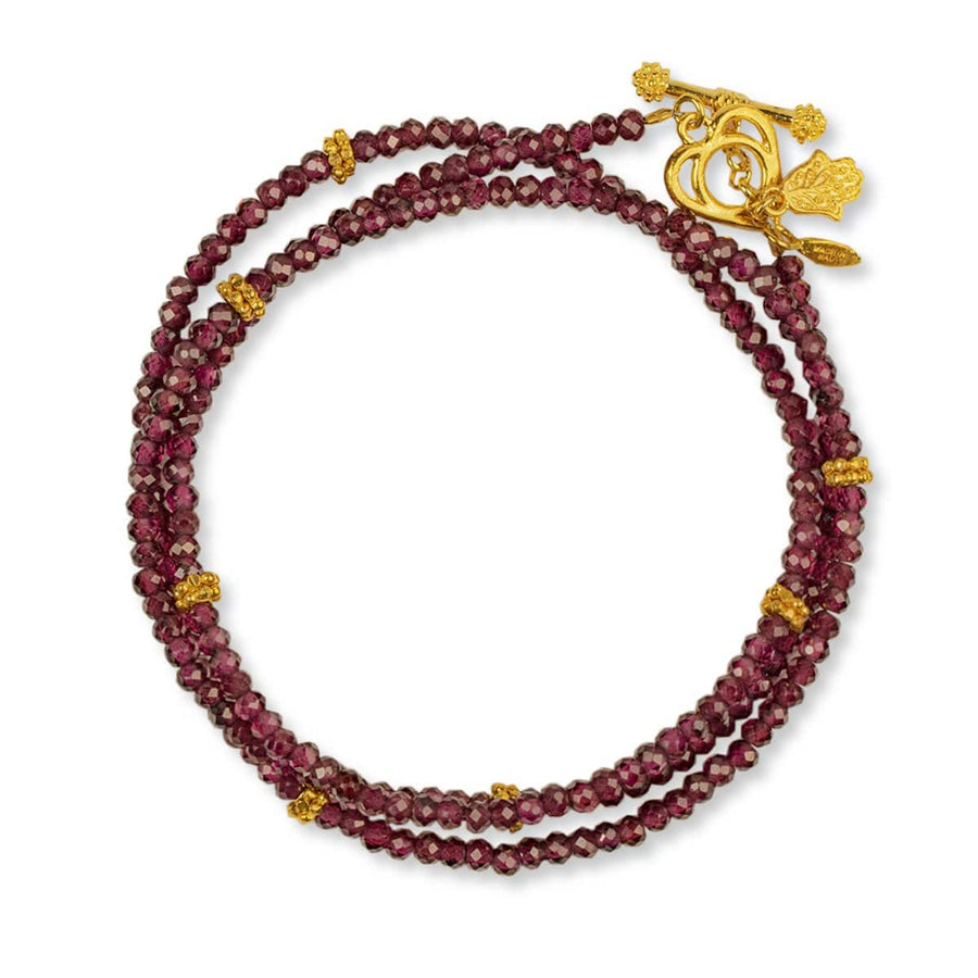 Karma And Luck Spirit Of Love Garnet Stone Wrap Bracelet