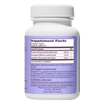 Womaness Me.No.Pause supplement bottle back view showing supplement facts and ingredients for menopause relief