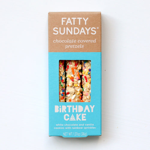 Fatty Sundays  - Birthday Cake Chocolate Covered Pretzels