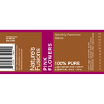 Organic Essential Oil Pink Flowers Label